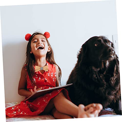 PartyKindom Children's 3D Wooden Bow Tie for Boys and Girls Formal Tuxedo Accessory for Parties Pre-tied Classic Style3