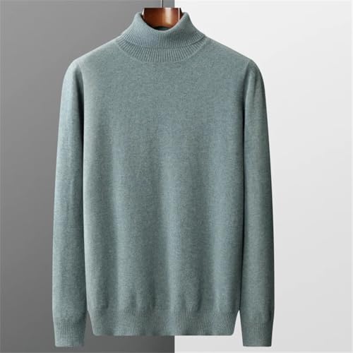Men's Merino Wool High-Necked Cashmere Pullover Loose Solid Color Top3