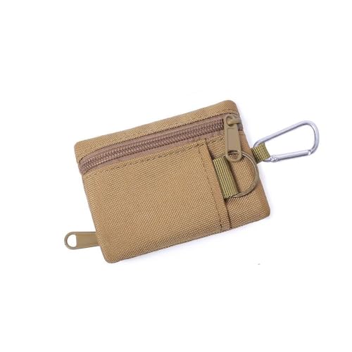 Mini álbum de fotos de chaveiro para fotos de 2,5 cm e 5 cm, estojo de cartão transparente recarregável com páginas, presente de formatura, pequeno porta-identidade (cáqui)