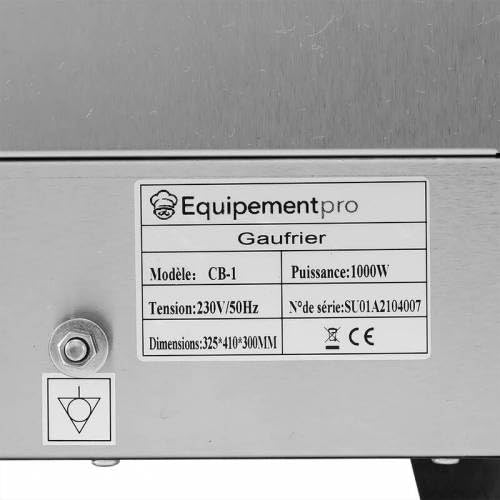 {CB-1} - Gofrero (redondo, 230 V, acero inoxidable, placa de hierro fundido, profesional para gofres redondos