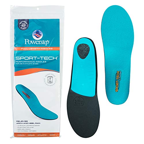 Powerstep unisex adult Sport-tech Insole, Teal, Men s 7-7.5 Women 9-9.5 US