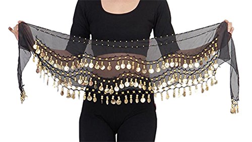 The Turkish Emporium Hüfttuch Münztuch Münzgürtel Hip Scarf Bauchtanz Samba Belly Dance