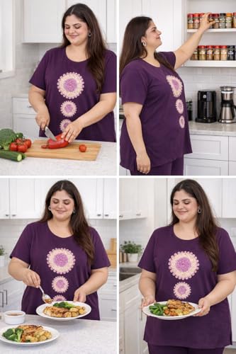 Image of In Love Women's Plus Size Longline T-Shirt with Side Pocket, 3 /4 Sleeve, Crew Neck