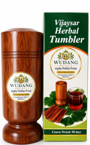 Image of WUDANG Vijaysar Wood Herbal Tumbler (100 ml) - Natural Ayurvedic Wooden Glass for Herbal Water | Traditional Vijaysar Wood Cup with Natural Finish