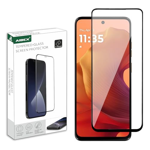 Image of AIBEX Tempered Glass for Motorola G15 / Motorola G15 Power /Motorola G05 / Motorola E15 | 9H Hardness | Anti-Glare & Anti-Fingerprint | Water Resistant|Edge-to-Edge Full Screen Protector|Bubble-Free