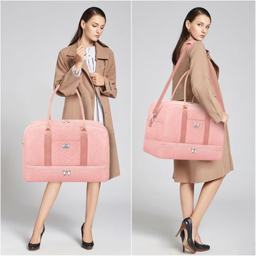 ibfun weekender bags for women large overnight bag canvas travel duffel bag carry on tote with shoe compartment 2134 3pcs set