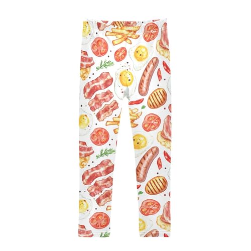 British Cuisine Girls Leggings,Workout Leggings for Girls Toddler Athletic Legging Size for 3-10T