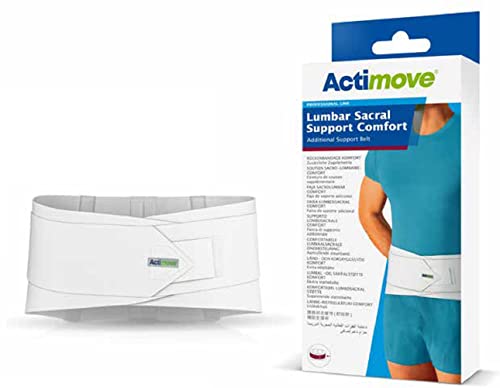 Soporte lumbar sacro Actimove confort con cinturón adicional 10in blanco pequeño miniatura 1