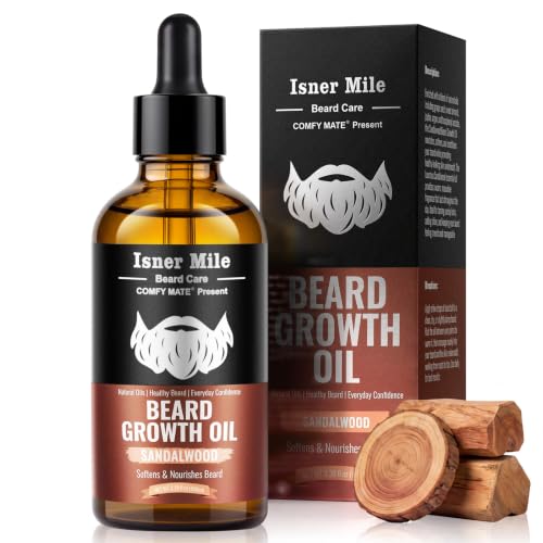 ISNER MILE 3.38 fl Oz Beard Oil for Men Hydrating &amp; Moisturizing,Sandalwood