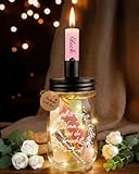 TUZELIYA Kerzen Geschenke für Frauen, LED Flaschenlicht mit Grußkarten, Kreatives Geldgeschenk für Mama, Frau, Mann, Beste Freundin Schwester zum Geburtstag Muttertag, Kerzenset Deko Geschenkidee