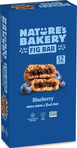 Nature's Bakery Whole Wheat Fig Bars, Blueberry, Real Fruit, Vegan, Non-GMO, Snack bar, Twin packs...