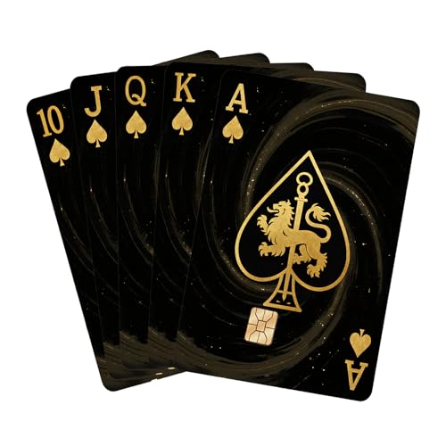 Credit Card Skin, 5PCS Royal Flush Debit Card Skin Cover Set, PVC Waterproof Anti-Wrinkling Poker Bank Card Sticker, Ideal Gift for Men Women Husband Friends