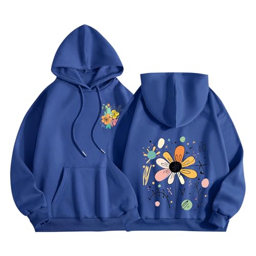 Hoodie imprime kawaii pull oversize decontracte pour femme en taille S-2XL