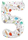 Folat B.V.-Folat 64175 Aluminio Número Figura 5 Joyful Party Multicolor 86 cm-decoración globos de h...