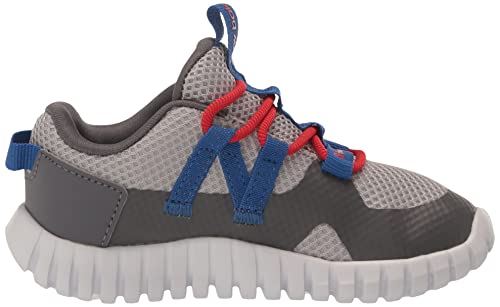 New Balance Tênis elástico unissex infantil Playgruv V2, Castlerock/vermelho verdadeiro, 28 BR G