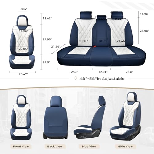 Image of Coverado Car Seat Covers, Front Covers for Cars, Car Seat Cover Front Seats, Car Seat Protector Waterproof, Leather Car Seat Cushion, Universal Interior Covers Seat Protectors for Most Cars