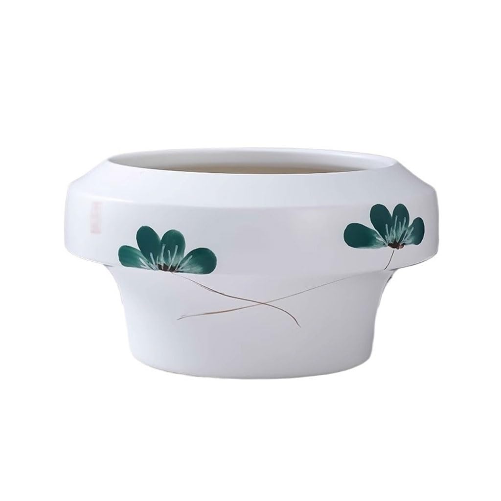 GELASIGE Flower Pots Chinese Style White Orchid Special Ceramic Bonsai Pot Living Room High-end Decorative Flower Pot Outdoor Flower Pots