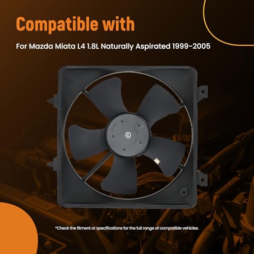 Image of maXpeedingrods Radiator Cooling Fan Assembly for Mazda Miata L4 1.8L 1999-2005, BP4W15025 BP4W15140