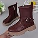 Girls Combat Boots Waterproof Side Zipper Ankle Booties Fashion Anti Slip Low Heel Shoes Comfy Outdoor Hiking Boots