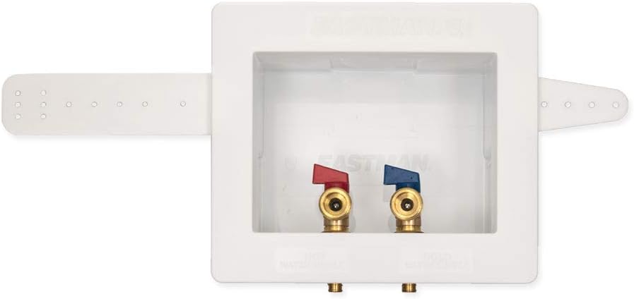 Eastman 60245 caja de tomacorriente para máquina lavadora tomacorriente doble PEX de 05 pulgadas Eastman 60245 caja de tomacorriente para máquina lavadora tomacorriente doble PEX de 05 pulgadas