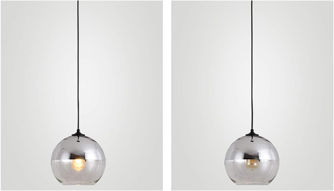 H Track Pendant Light with Globe Glass Shade Vintage Track 1ft Pendant Lighting No Wire Chrome E26 Chandelier Dimmer for Background Wall Dining Room Bulbs Not Included Customizable