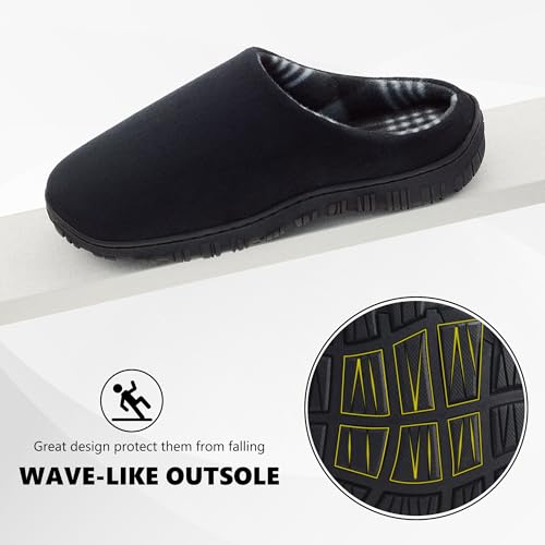 Mens Memory Foam Slippers Soft Indoor/Outdoor House Shoes with Arch Support4