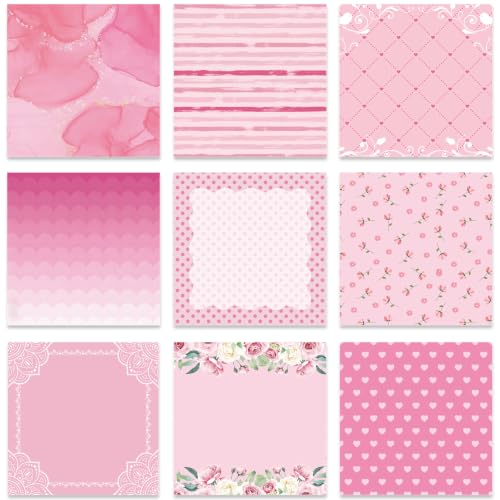 Lovarywow Pink Floral Aesthetic Sticky Notes 3x3 Gifts for Students 9-Pack