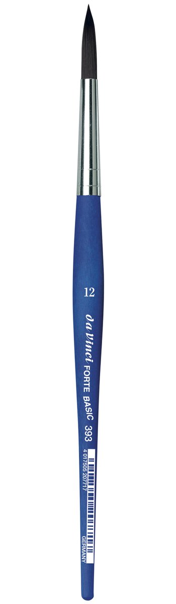 Da Vinci 393 Series Round Brush, Synthetic Fiber, Blue Matt, 20.8 x 0.55 x 30 cm