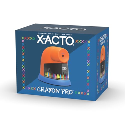 X-ACTO Crayon Pro Electric Sharpener, SafeStart Automatic Motor, Great for Home or School Use