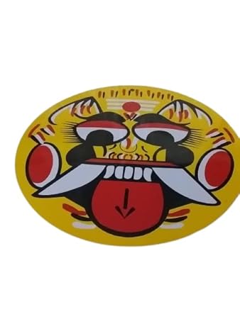 Drishti Bomma Face Yelow Iron Sheet Combo Pack Plat/Sheet Bommai Dhristi/Pommai Dishti Bomma Photo Iron Sheet, Small Size (6 inch Round 1 pcs 11 inch Round 1 pcs (Total 2 pcs)