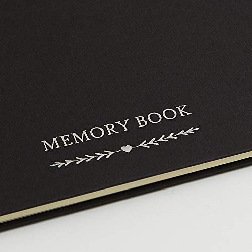 ANGEL & DOVE Luxury A4 Black Memory Book & 2 Signs Set - 'Please Share Your Special Memories Here' & 'Memory Table' - Ideal for Funeral Condolence Book, Memorial, Remembrance, Celebration of Life