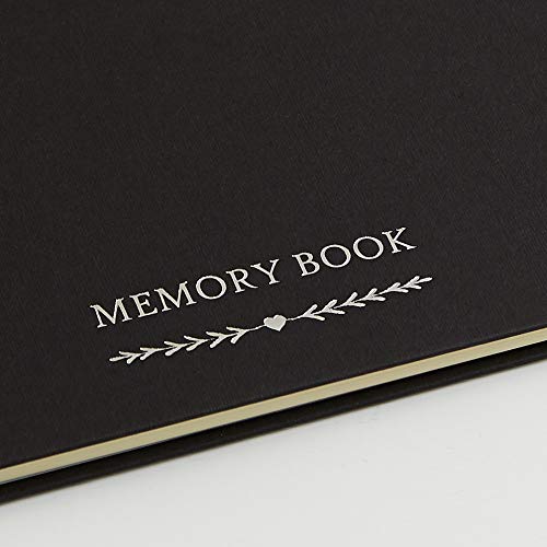 Angel & Dove Luxury 12 X 8" Funeral Memory Book (Black) - Remembrance, Condolence, Memorial #TOP4