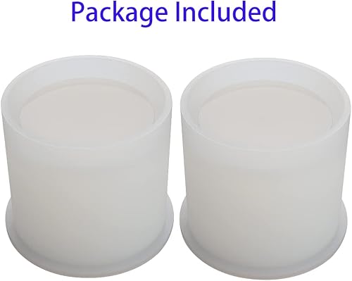 Miniatura 6 de Paquete de 2 moldes de silicona cilíndricos de resina cilíndrica grandes, 2.95 x 2.95 pulgadas, moldes para macetas y soportes para bolígrafos