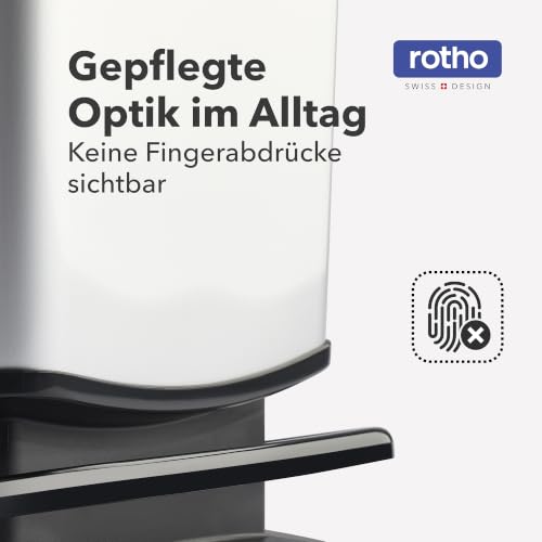 Rotho Paso Mülleimer Küche Papierkorb 20 L Soft-Close mit Pedal Silber – Ansicht 6