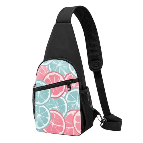 Sac à dos à bandoulière de voyage léger et tendance avec motif citron noir unisexe
