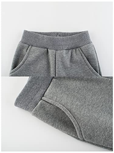 GFQLONG Toddler Boys 2 Pack Polar Fleece Jogger Sweatpants,Baby Winter Warm Pocket Lounging Bottoms2