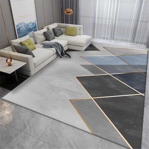 Tapis de jeu bébé gris bleu résistant à l'usure 200x260cm