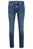 Reißverschluss BOSS Herren Delano BC-C Mittelblaue Slim-Fit Jeans aus komfortablem Stretch-Denim Blau 34/30