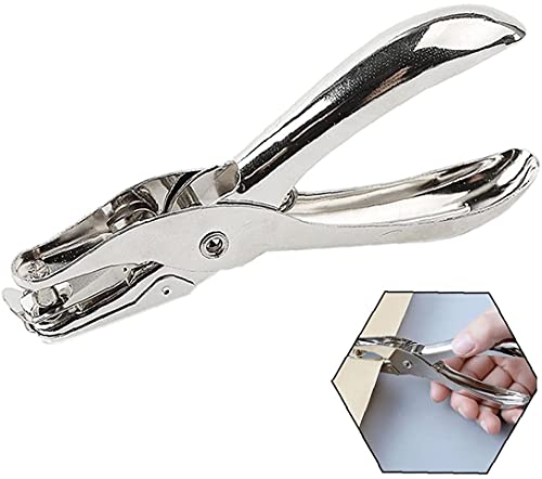 1 pieza de papel de carta de metal de perforación de 3 mm de diámetro de la pinza de perforación de mano puede perforar 8 hojas de papel A4, artículos de papelería prácticos y hábiles