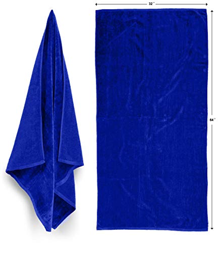 Royal Comfort 32x64 Solid Color Royal Blue (4 per Pack)
