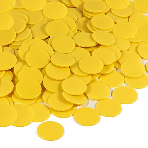 Coopay 1-1/5 Inch Plastic Learning Counters Disks Bingo Chip Counting Discs Markers For Math Practice And Poker Chips Game Tokens, 200 Pieces(Yellow) #TOP1