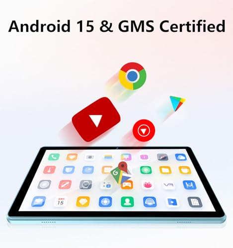 Image of ECOPAD 10.1 Inch Tablet, Android 15 Tablets 12GB(4+8) RAM / 64GB ROM / 1TB SD Card Expansion, 1280x800 IPS HD Touchscreen, 6000mAh Battery, Bluetooth 5.0, Dual Cameras, GMS, Dual Band WiFi, Blue
