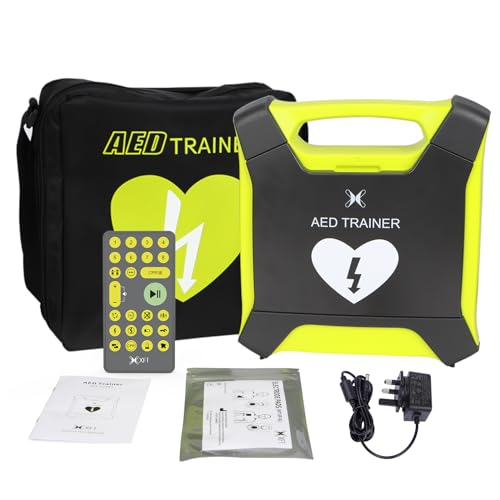 AED Trainer Rechargeable Defibrillator Trainer with Remote Control CPR Training Defibrillator Simulator 8 Scenarios 4 Prompts Voice - English French Italian Chinese XFT-120GA AED Trainer
