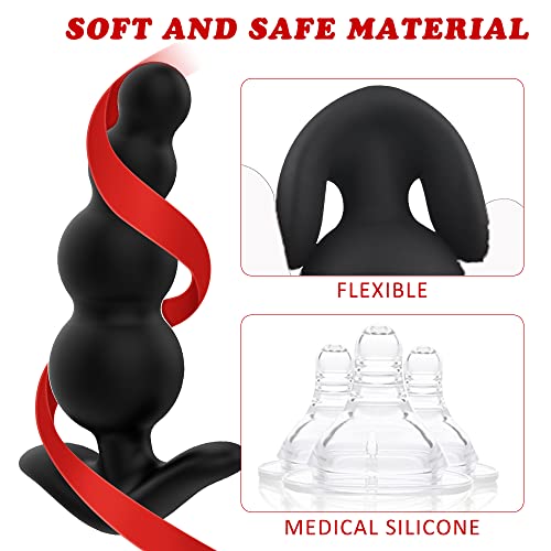 Silicone Anal Beads Butt Plugs, Anal Trainer With 3 Different Size,Anal Training Sets For Beginners Advanced Users,Pack Of 3 Prostate Sex Toys #TOP2
