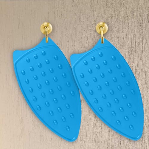 Image of LivingBasics 1 Piece Silicone Heat-Resistant Mat for Steam & Dry Irons | Anti-Slip Ironing Pad for Table, Counter, Bed | Foldable, Waterproof Surface Protector for Travel & Home Use (Blue)