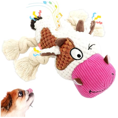 Hundespielzeug Jouet Chien Sonore | Durables Peluche pour Chien avec Pattes en Corde | Jouet Occupation Chiot et Petits Chiens | Doudou Jouets Chien Interactif...