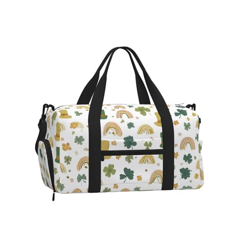 Bolsa de lona de viaje impermeable de San Patricio con trébol de 4 hojas y zapatero
