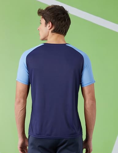 Image of Amazon Brand - Symbol Men's Color Block Active Regular Fit Sports T-Shirt | Round Neck | Half Sleeve (Available in Plus Sizes) Polyester