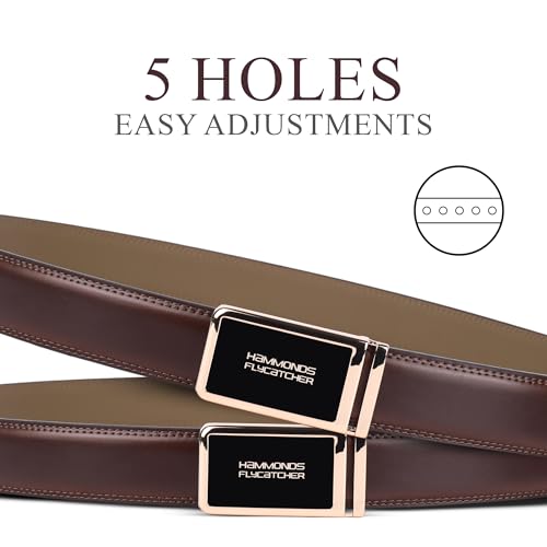 Image of HAMMONDS FLYCATCHER Belt for Men Leather Original - Adjustable Waistband up to 46 Inches Belt for Jeans & Dress Pants - 1.5 inch Width - Zinc Casted Buckle - Formal & Casual Wear - Branded Men Belts