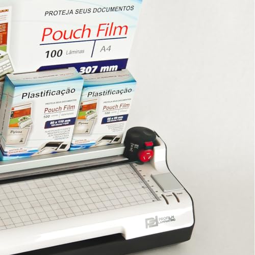 Laminadora 3x1 110v + Kit para Plastificação 0,05 125 micras 100 CPF + 100 RG + 100 A4
